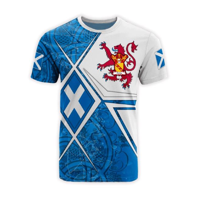 1Sttheworld Tee - Turing Family Crest Scottish Legend Royal Lion T-Shirt