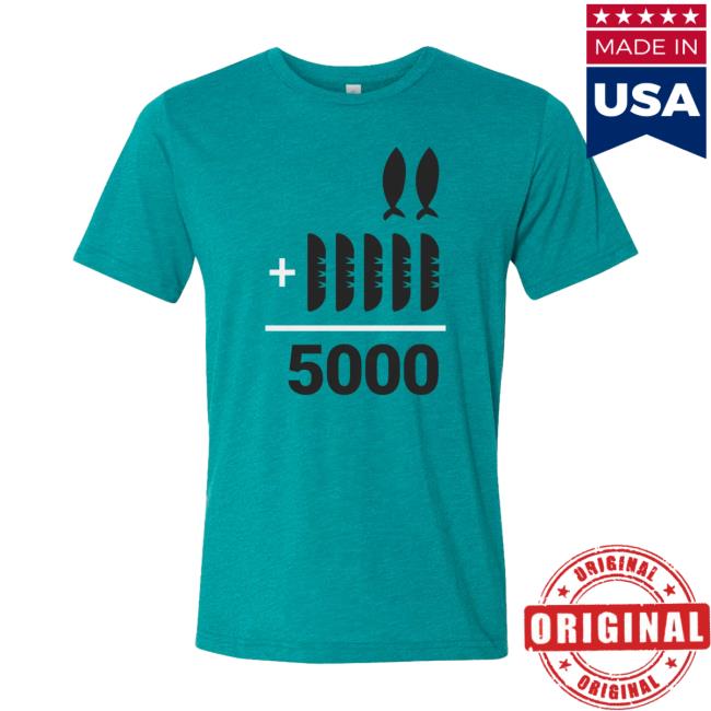 2+5=5000 Adult & Youth Teal Shirts